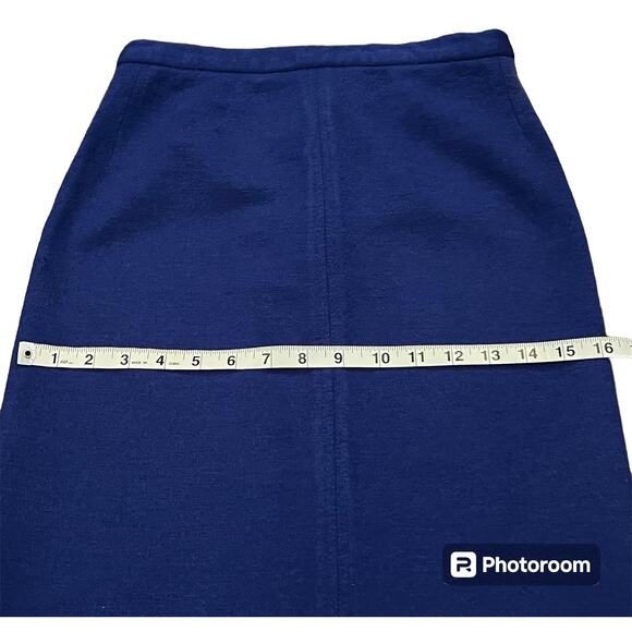 Sonia Rykiel Blue Wool Midi Skirt (Made in France) - Picture 5 of 9